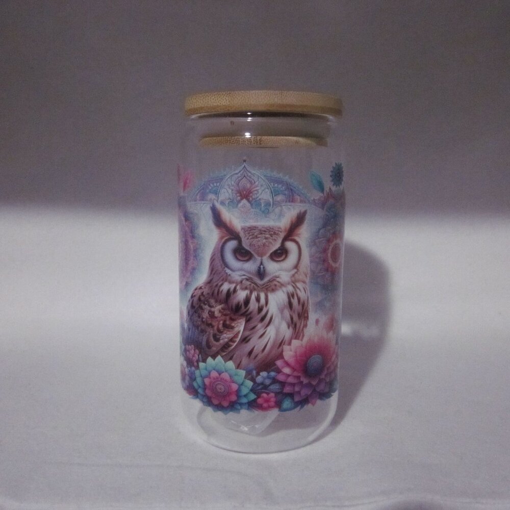 Owl Glass Can Cup.